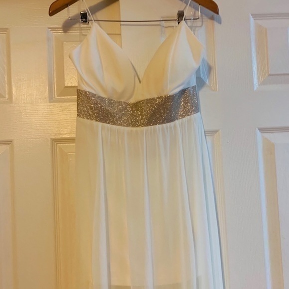 White Sheer Overlay Maxi Skirt Size Large - Picture 5 of 8
